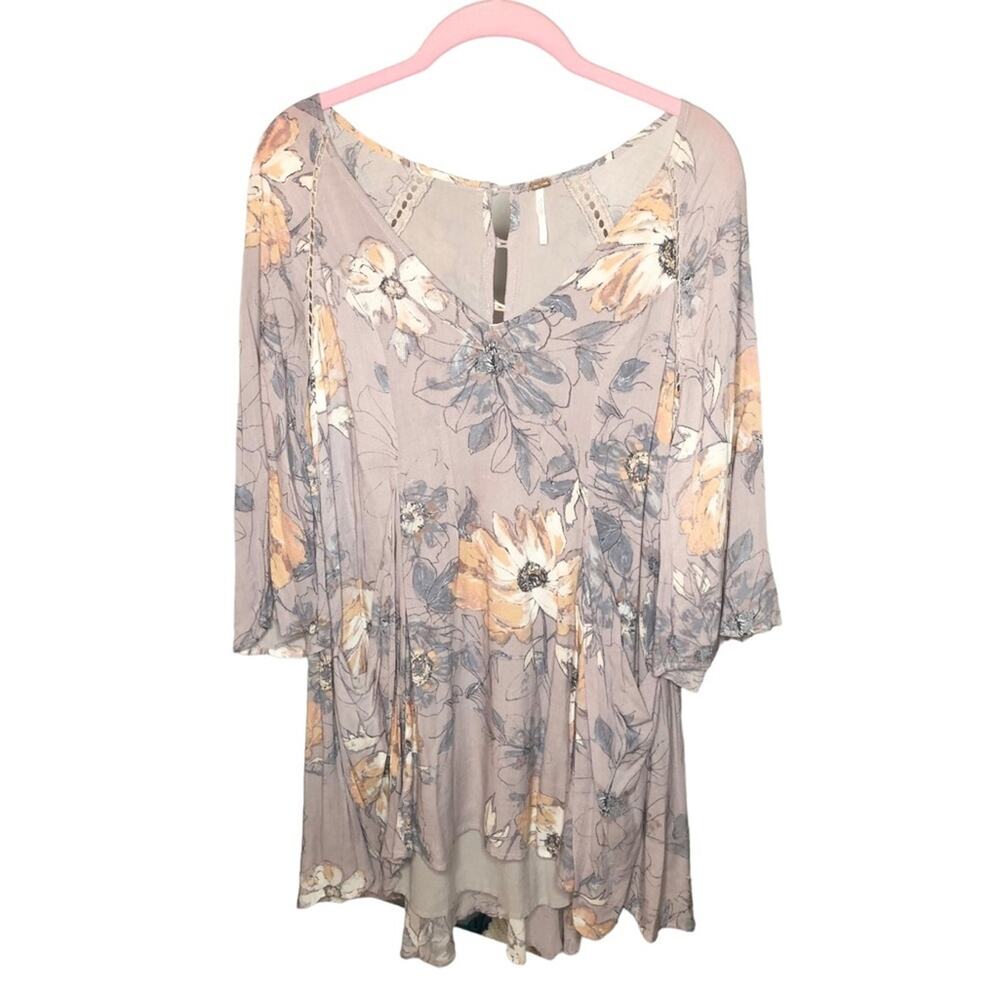 Free People Eyes On You Floral Mini Dress Stone Combo Size 0